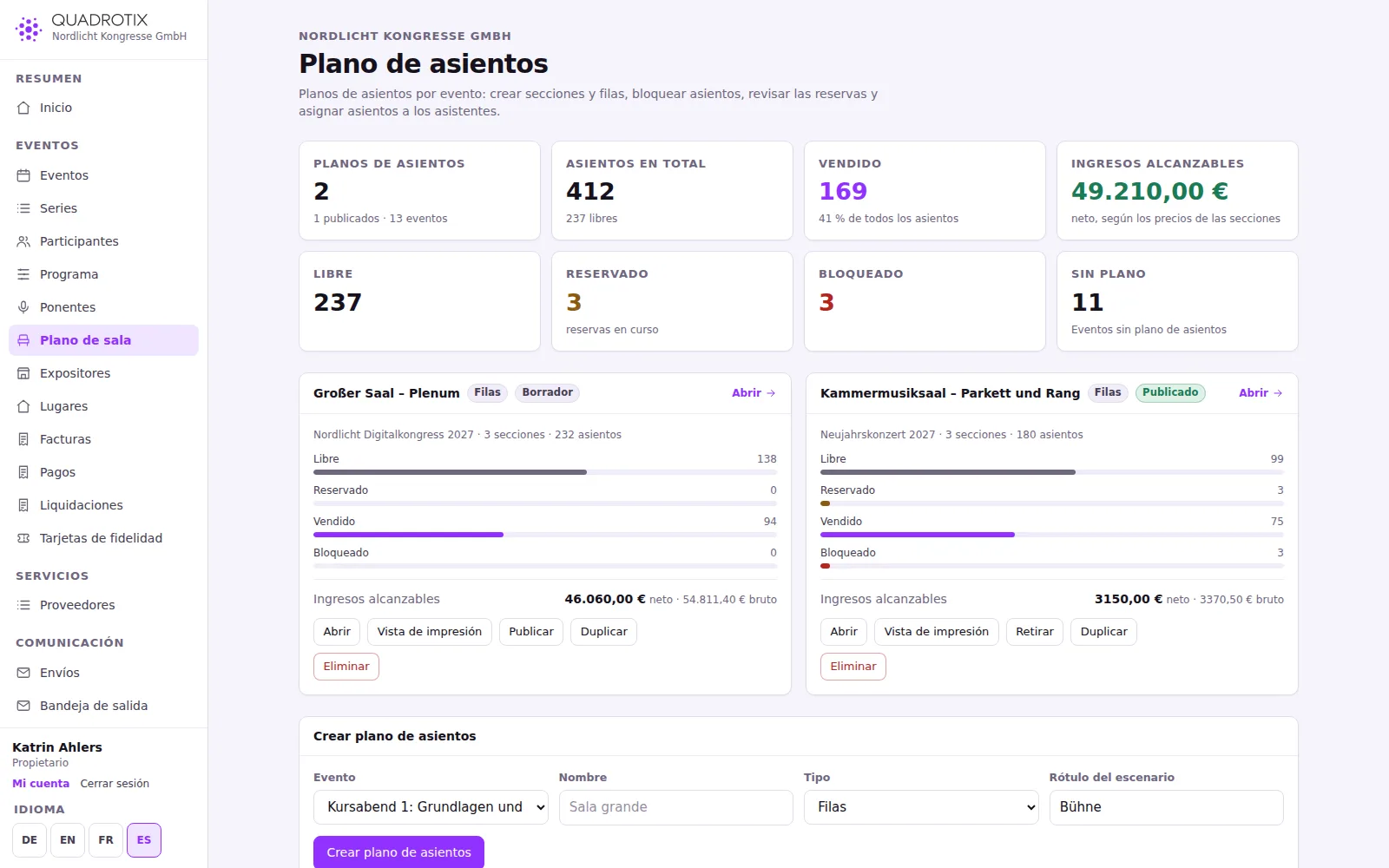 Plano de asientos