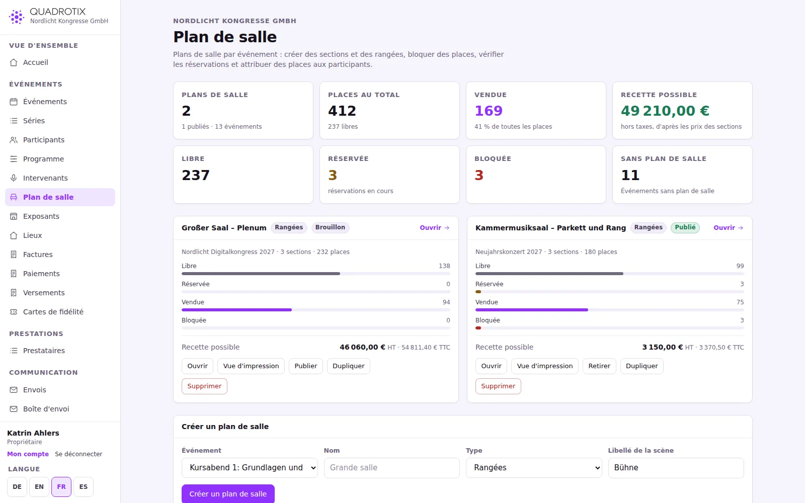 Plan de salle